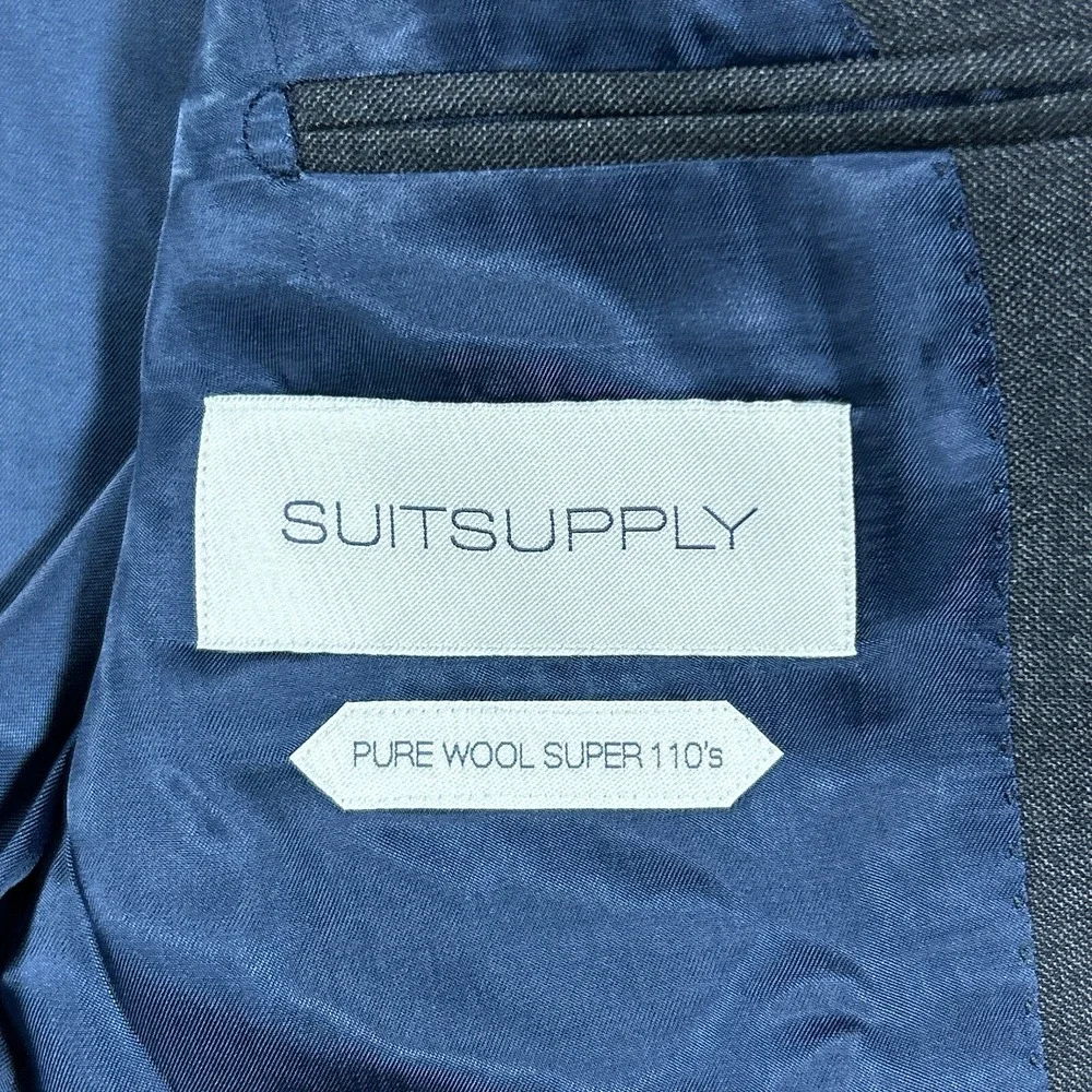 SUITSUPPLY Jacket Mens US 34R Gray Lazio VBC Wool‎ Young Mens Italy NEW Wedding